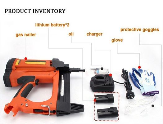ガス駆動ネイルガン GSR40 強力な容量と再充電可能な7.2V/2Ahバッテリー