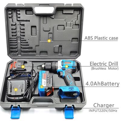 2pcs4.0Ah バッテリー 無線電気ドリル 衝撃 ハンドドリル ドライバ