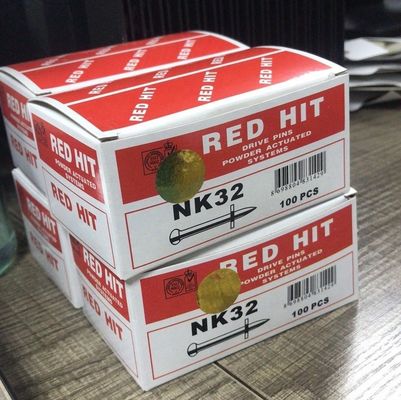 コンクリート ネイル RED HIT 6.8*11 パワーロードとFlat HeadスタイルのNK32ドライブピン