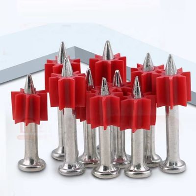 総体ヘッド直径 赤ゴム洗浄機100個セットの銀色ガルバニズムショットネイル